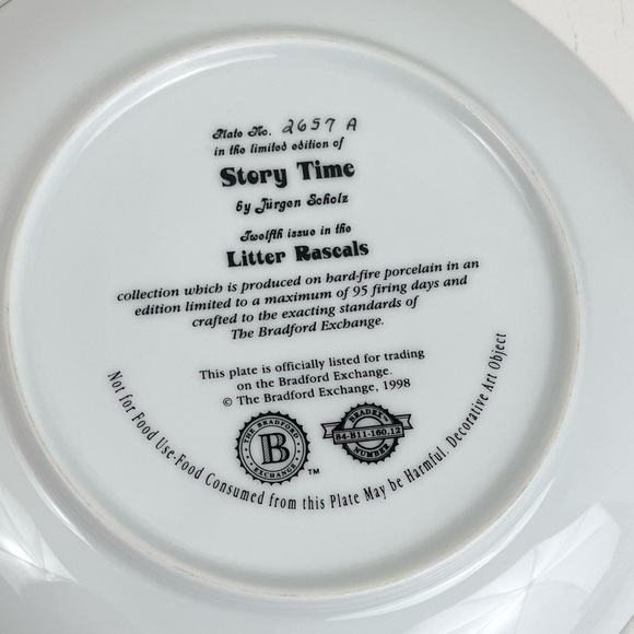 Vintage “Story Time ” Litter Rascals Collectors Plate - Picture 2 of 7